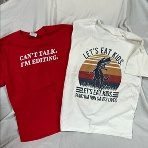 Red and White Graphic Kids T-Shirts